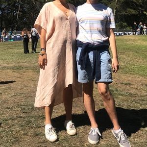 Boho light pink dress